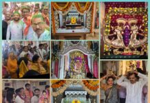 इस्कॉन गौर पूर्णिमा महोत्सव शोभा यात्रा में हुई अवीर गुलाल की वर्षा